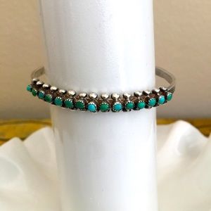 Turquoise and silver cuff bracelet